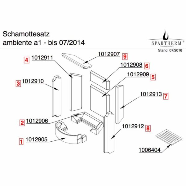 Spartherm Ambiente A1 Bodensteine komplett bis 2014 - 1016193