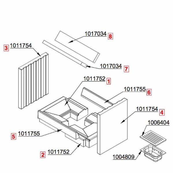 Spartherm Mini S-FDh 57 4S Seitensteine links / rechts Pos. 3+4 bis 12/2015 - 1011754