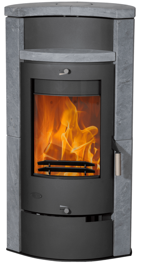 Fireplace Hamburg Kaminofen Stahl Gussgrau | Speckstein