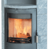 Fireplace Lyon Eckkaminofen Stahl Gussgrau | Speckstein