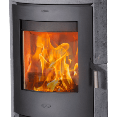Fireplace Samba Eckkaminofen Stahl Gussgrau | Speckstein