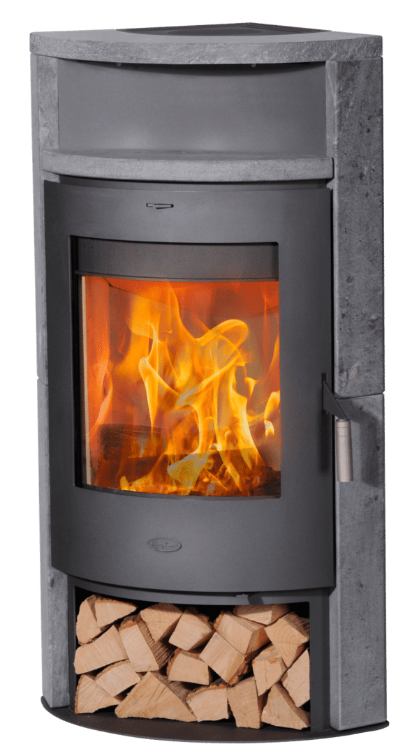 Fireplace Samba Eckkaminofen Stahl Gussgrau | Speckstein