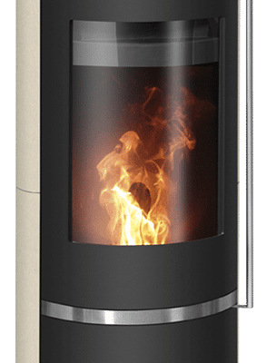ORANIER CARUS 2.0 PELLETOFEN STAHL SCHWARZ / KALKSTEIN CREAM