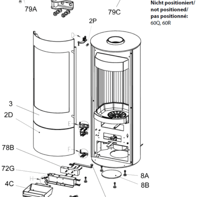 Olsberg Halterung kpl 100x20x28 für Fülltür Pos.72l