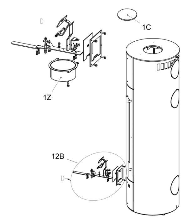 Olsberg Verbrennungsluftstutzen Ø123x60  Pos.01Z