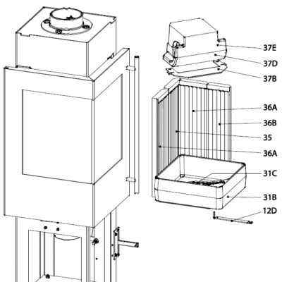 41/6051.8900 ARACAR 5kW Seitenstein 115x35x488