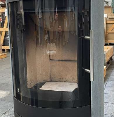 Hübner Kaminbau 1 Kaminofen Königshütte Libra Verkleidung Naturstein 28/9153