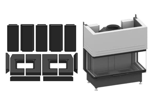 Schmid Ekko U 100 (51) SET Rückwandsteine Anthrazit 64/2500-9515